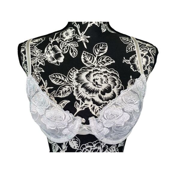 Rene Rofe Lingerie Lace Bra 36B Underwire Unpadded Sexy Floral Flower Everyday - Picture 3 of 11